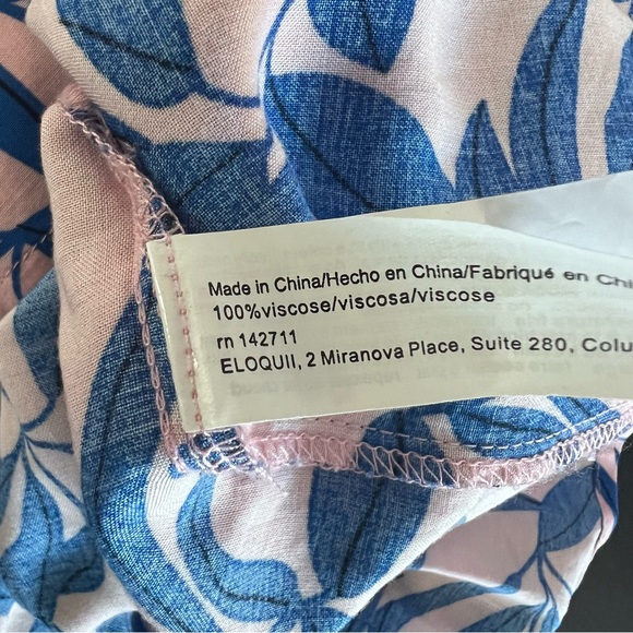 Eloquii Empire Kimono Sleeve V Neck Floral Dress - Picture 8 of 8